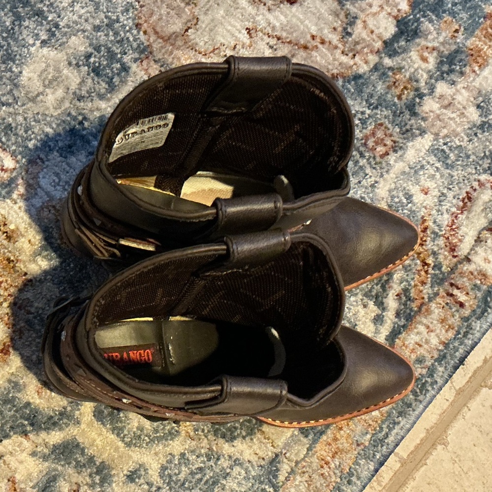 Durango Crush Accessory Brown Western Heeled Ankle Boots - Picture 3 of 3